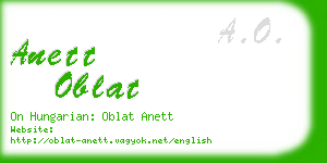 anett oblat business card